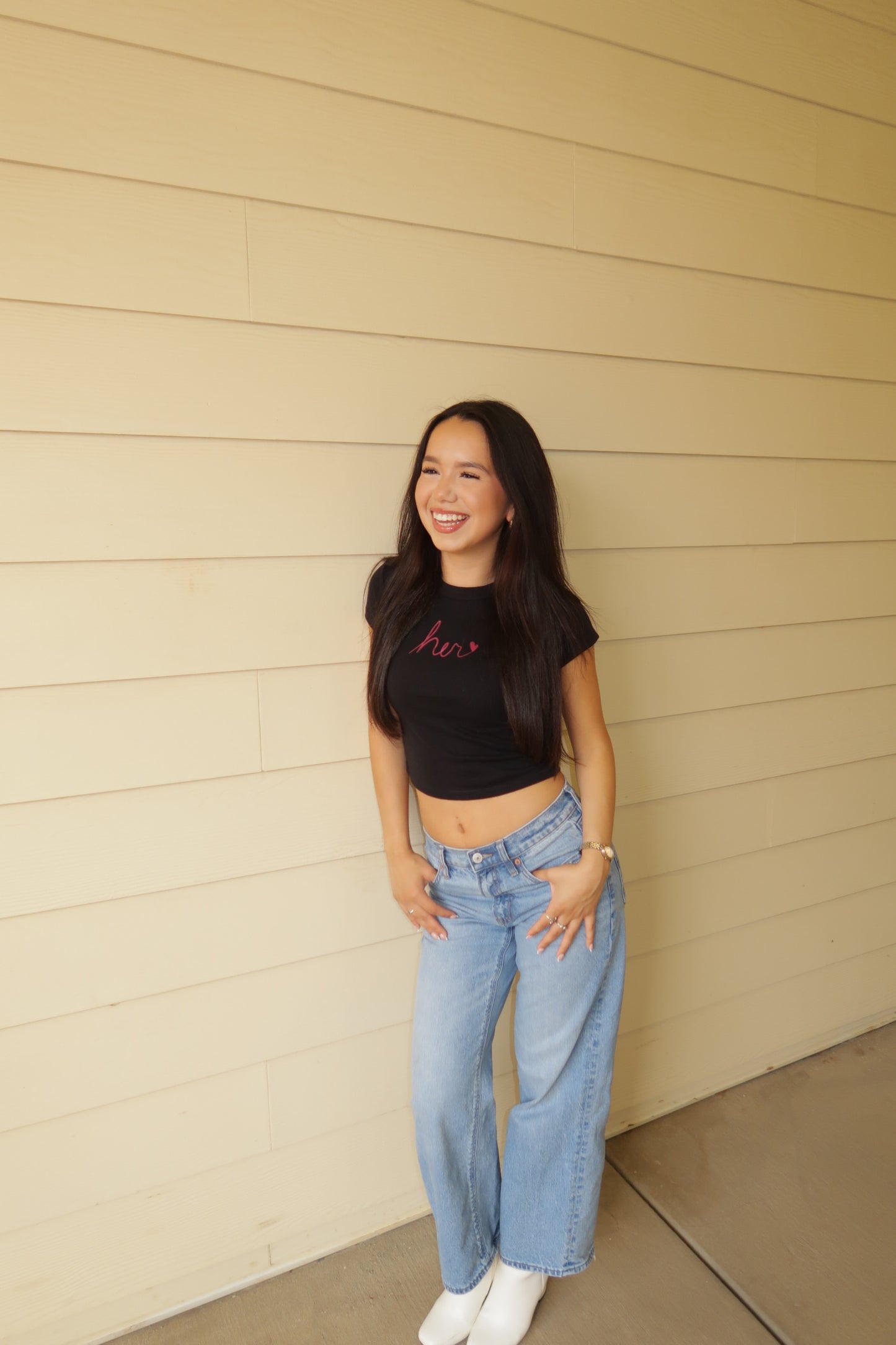 Her baby tee
