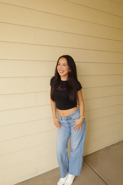 Her baby tee