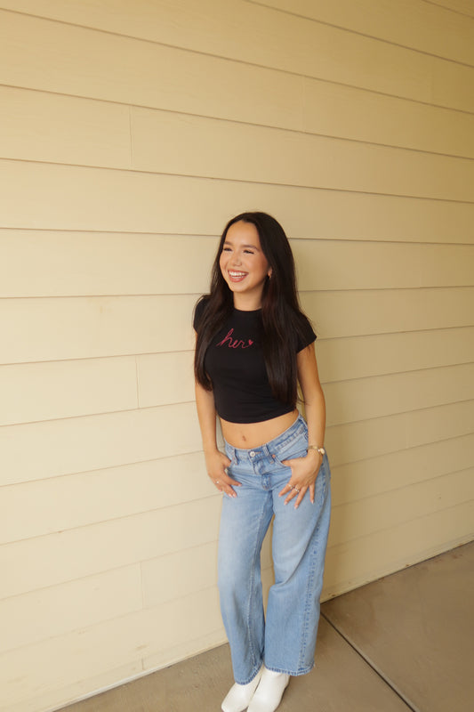 Her baby tee
