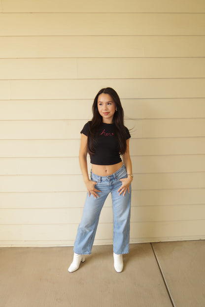 Her baby tee